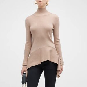 Adeam Pine knit asymmetric turtleneck top M New